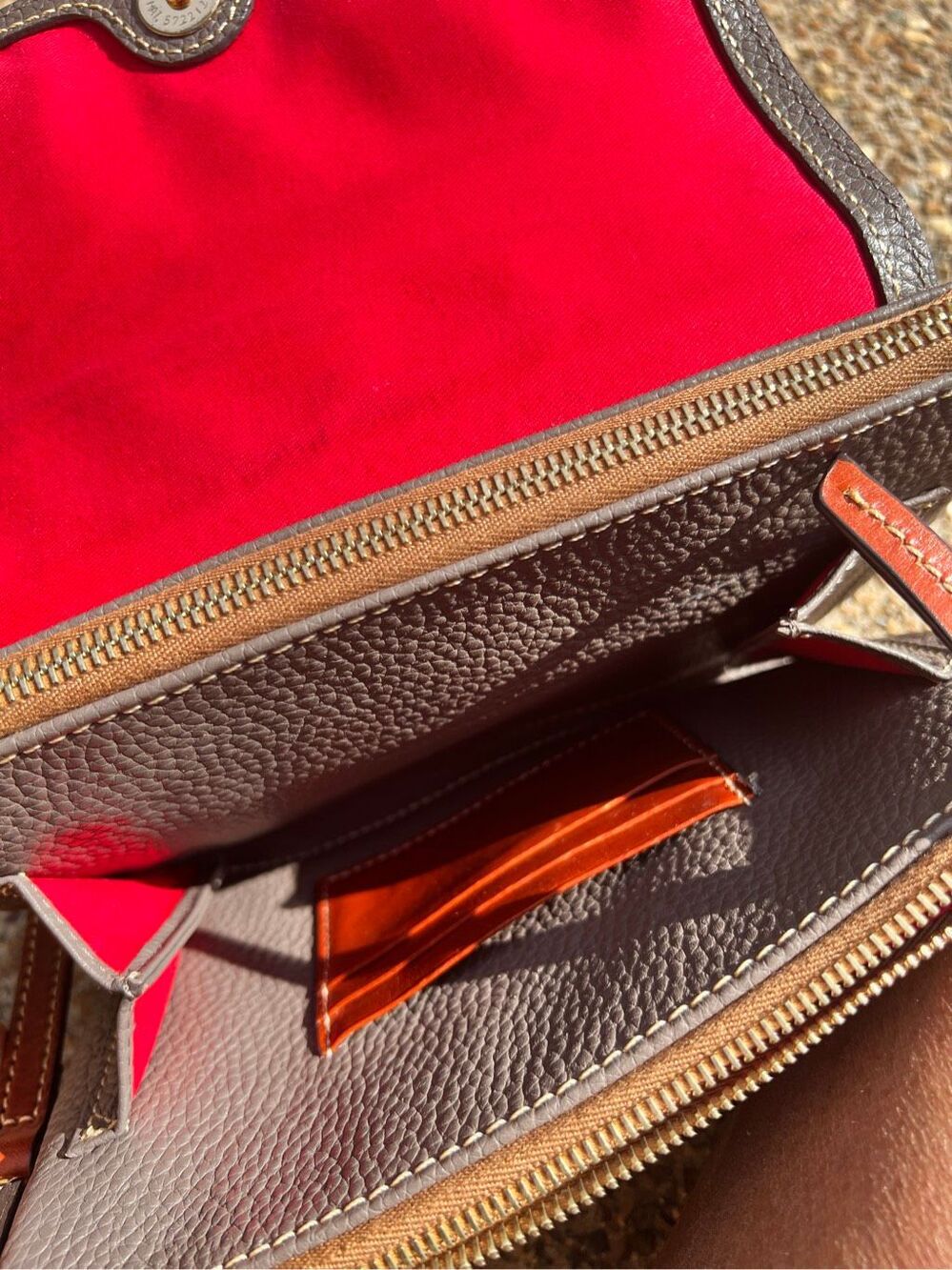 Dooney & Bourke Gray Pebble Grain Crossbody Handbag Purse Italian leather $338 - Picture 8 of 8